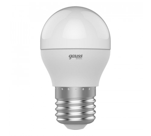 Лампа светодиодная Gauss E27 7,5W 3000К шар матовый 1053218