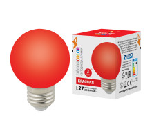 Лампа светодиодная Volpe Decor color LED-G60-3W/RED/E27/FR/С UL-00006959