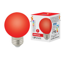 Лампа светодиодная Volpe Decor color LED-G60-3W/RED/E27/FR/С UL-00006959