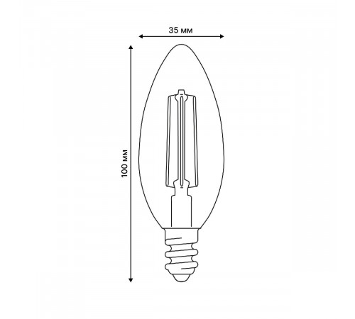 Лампа светодиодная филаментная Uniel LED-C35-4W/4000K/E14/CL GLY01TR UL-00011937 Лампа светодиодная филаментная Uniel LED-C35-4W/4000K/E14/CL GLY01TR UL-00011937