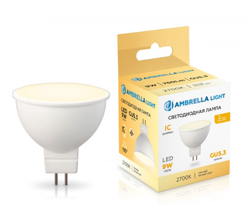 Светодиодная лампа Ambrella Light Bulbing GU5.3 9W 2700K 160903 Светодиодная лампа Ambrella Light Bulbing GU5.3 9W 2700K 160903