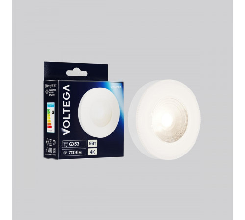 Светодиодная лампа Voltega Ультра Стандарт GX53 Lens 9Вт 4000K 3081