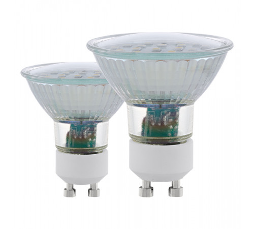 Светодиодная лампа Eglo GU10 5W 4000K рефлектор прозрачный 2шт 11539