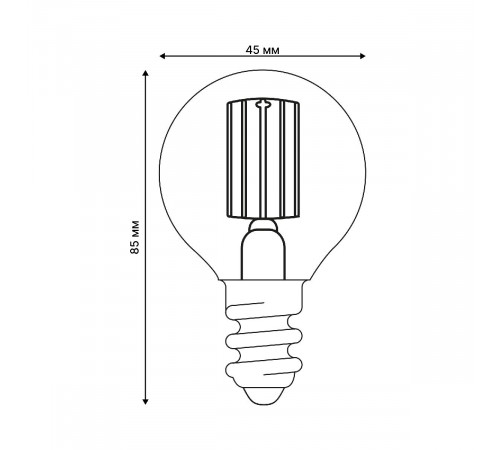 Лампа светодиодная филаментная Uniel LED-G45-4W/4000K/E14/CL GLY01TR UL-00011939 Лампа светодиодная филаментная Uniel LED-G45-4W/4000K/E14/CL GLY01TR UL-00011939