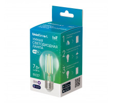 Лампа светодиодная умная Uniel LED-A60-7W/SW/E27/230V/WF/CL GLS81TR UL-00011656