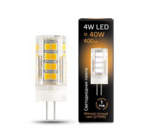 Лампа светодиодная Gauss G4 4W 2700К прозрачная 107307104