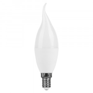 Лампа светодиодная Feron LB-980 свеча на ветру матовая E14 15W 175-265V 4000K 52075