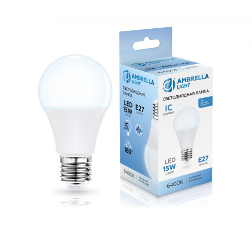 Светодиодная лампа Ambrella Light Bulbing E27 15W 6400K 601506