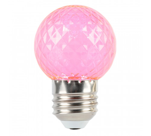 Лампа светодиодная Feron LB-385 шар розовый прозрачный E27 1W 230V 52177