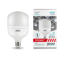 Лампа светодиодная Gauss E40 40W 4100K матовая 60424