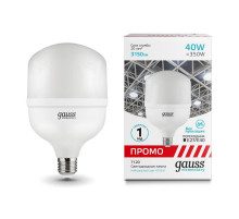 Лампа светодиодная Gauss E40 40W 4100K матовая 60424