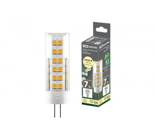 Лампа светодиодная TDM Electric G4 7W 3000K прозрачная SQ0340-0219