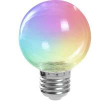 Лампа светодиодная Feron LB-371 шар прозрачный E27 3W RGB быстрая смена цвета 38130