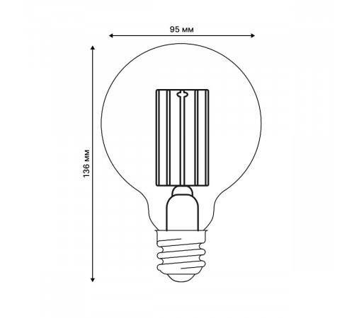 Лампа светодиодная филаментная Uniel LED-G95-5W/3000K/E27/CL GLY01TR UL-00011942 Лампа светодиодная филаментная Uniel LED-G95-5W/3000K/E27/CL GLY01TR UL-00011942