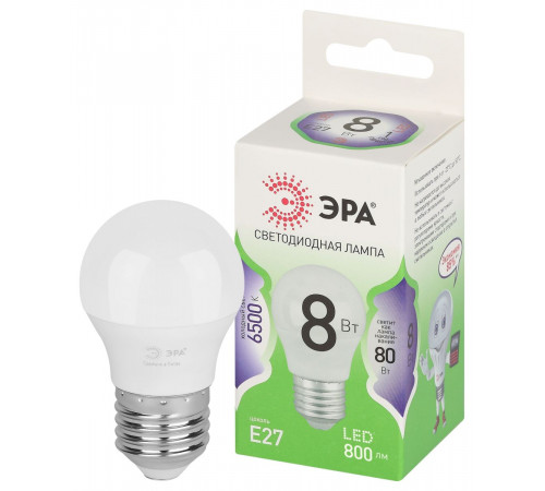 Светодиодная лампа Эра LED P45-8W-865-E27 GL Б0067022 Светодиодная лампа Эра LED P45-8W-865-E27 GL Б0067022