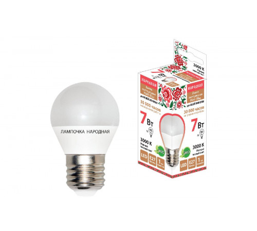 Лампа светодиодная TDM Electric Народная E27 7W 3000K матовая SQ0340-0188