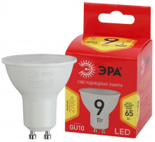 Лампа светодиодная Эра GU10 9W 2700K ECO LED MR16-9W-827-GU10 Б0044088