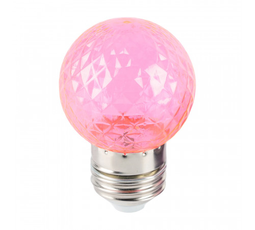 Лампа светодиодная Feron LB-385 шар розовый прозрачный E27 1W 230V 52177