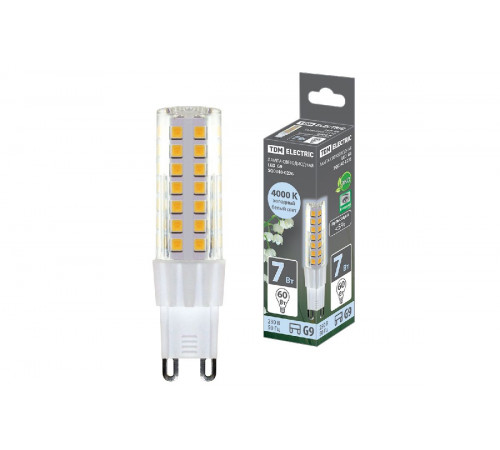 Лампа светодиодная TDM Electric G9 7W 4000K прозрачная SQ0340-0226