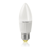 Лампа светодиодная Voltega E27 6.5W 2800К свеча матовая VG1-C2E27warm6W 4690