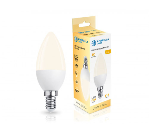Светодиодная лампа Ambrella Light Bulbing E14 13W 2700K свеча 371313