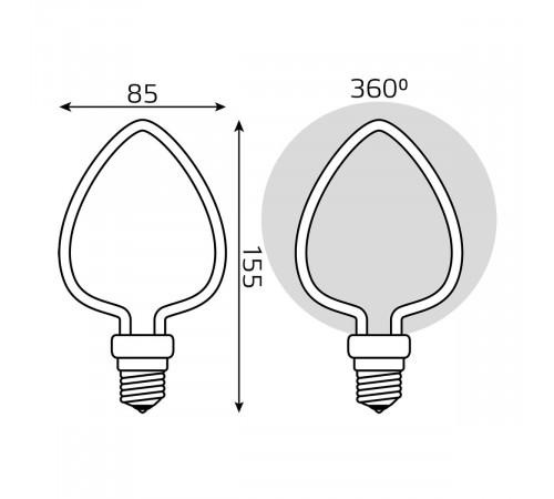 Светодиодная лампа Gauss Filament Artline Heart Е27 4W 2700К 1003802104 Светодиодная лампа Gauss Filament Artline Heart Е27 4W 2700К 1003802104