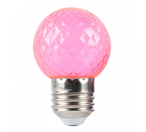 Лампа светодиодная Feron LB-385 шар розовый прозрачный E27 1W 230V 52177