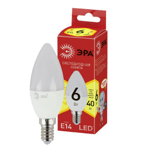 Лампа светодиодная Эра E14 6W 2700K ECO LED B35-6W-827-E14 Б0020618