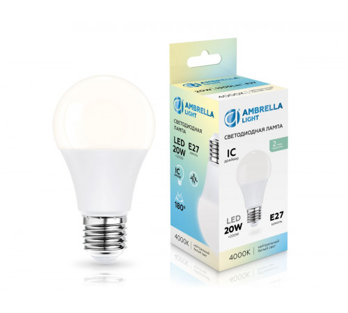 Светодиодная лампа Ambrella Light Bulbing E27 20W 4000K 602004