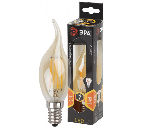 Лампа светодиодная Эра E14 7W 2700K F-LED BXS-7W-827-E14 gold Б0027965 Лампа светодиодная Эра E14 7W 2700K F-LED BXS-7W-827-E14 gold Б0027965