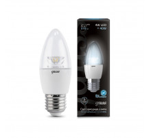 Лампа светодиодная Gauss Candle Crystal Clear E27 4W 4100K свеча прозрачная 103202204