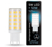 Лампа светодиодная Gauss G9 5W 4100К прозрачная 107309205