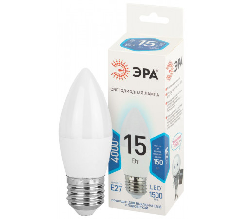Лампа светодиодная Эра STD LED B35-15W-840-E27 4000K свеча