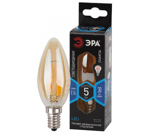 Лампа светодиодная Эра E14 5W 4000K F-LED B35-5W-840-E14 gold Б0047032