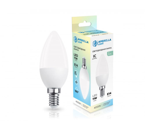 Светодиодная лампа Ambrella Light Bulbing E14 11W 4000K свеча 371114