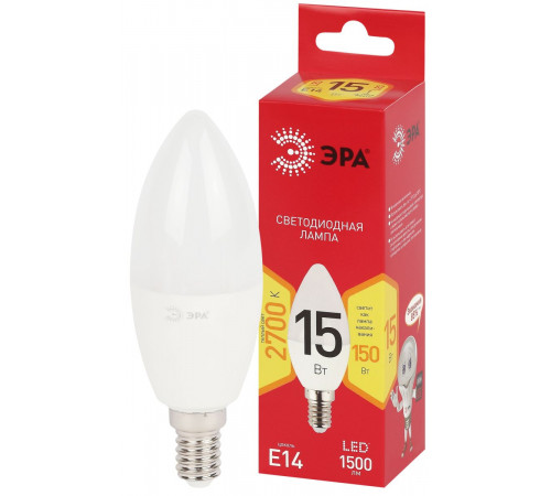 Лампа светодиодная Эра RED LINE LED B35-15W-827-E14 R 15Вт свеча Б0070087