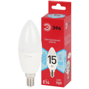 Лампа светодиодная Эра RED LINE LED B35-15W-840-E14 R 15Вт свеча Б0070089