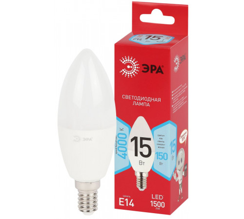 Лампа светодиодная Эра RED LINE LED B35-15W-840-E14 R 15Вт свеча Б0070089