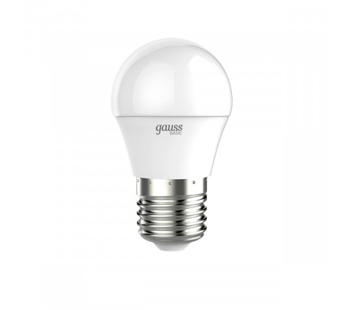 Лампа светодиодная Gauss Basic E27 5,5W 4000K шар белый 30532262 Лампа светодиодная Gauss Basic E27 5,5W 4000K шар белый 30532262