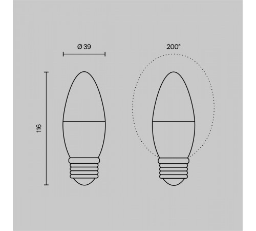 Светодиодная лампа Voltega Ультра Стандарт Свеча 12Вт 2700K E27 3084