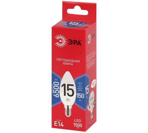 Лампа светодиодная Эра RED LINE LED B35-15W-865-E14 R 15Вт свеча Б0070091