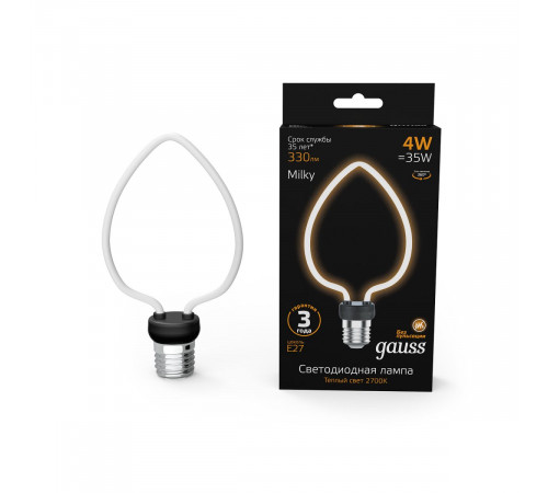 Светодиодная лампа Gauss Filament Artline Heart Е27 4W 2700К 1003802104 Светодиодная лампа Gauss Filament Artline Heart Е27 4W 2700К 1003802104