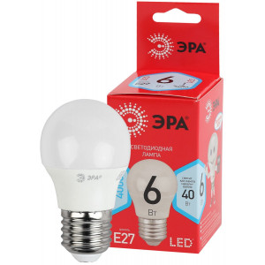 Светодиодная лампа Эра ECO LED P45-6W-840-E27 шар Б0020630