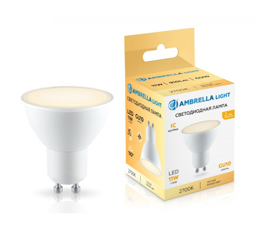 Светодиодная лампа Ambrella Light Bulbing GU10 11W 2700K 181103 Светодиодная лампа Ambrella Light Bulbing GU10 11W 2700K 181103