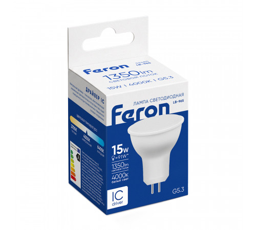 Лампа светодиодная Feron LB-965 MR16 G5.3 15W 230V 4000K 53480