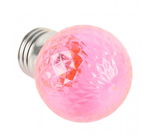 Лампа светодиодная Feron LB-385 шар розовый прозрачный E27 1W 230V 52177