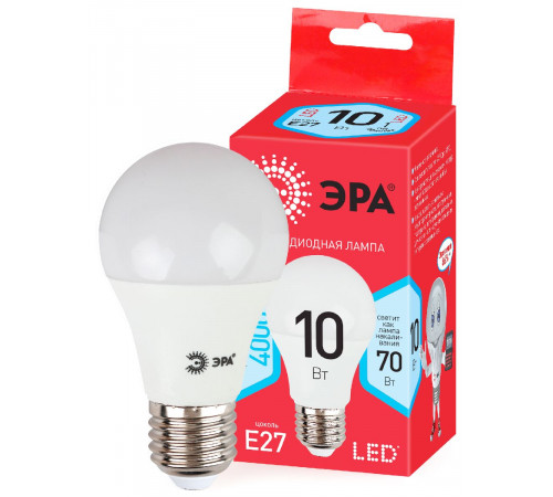 Лампа светодиодная Эра E27 10W 4000K ECO LED A60-10W-840-E27 Б0028005 Лампа светодиодная Эра E27 10W 4000K ECO LED A60-10W-840-E27 Б0028005