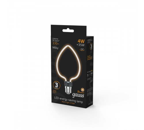 Светодиодная лампа Gauss Filament Artline Heart Е27 4W 2700К 1003802104 Светодиодная лампа Gauss Filament Artline Heart Е27 4W 2700К 1003802104