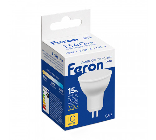 Лампа светодиодная Feron LB-965 MR16 G5.3 15W 175-265V 2700K 53479