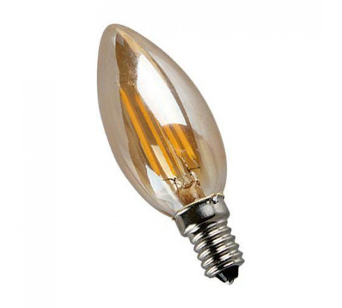 Лампа светодиодная филаментная Elvan E14 5W 4000K свеча золотая E14-5W-4000K-GD-candle Лампа светодиодная филаментная Elvan E14 5W 4000K свеча золотая E14-5W-4000K-GD-candle